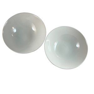 Crate & Barrel Elements Soup Cereal Bowls White 7 3/4 Inches Lot of 2